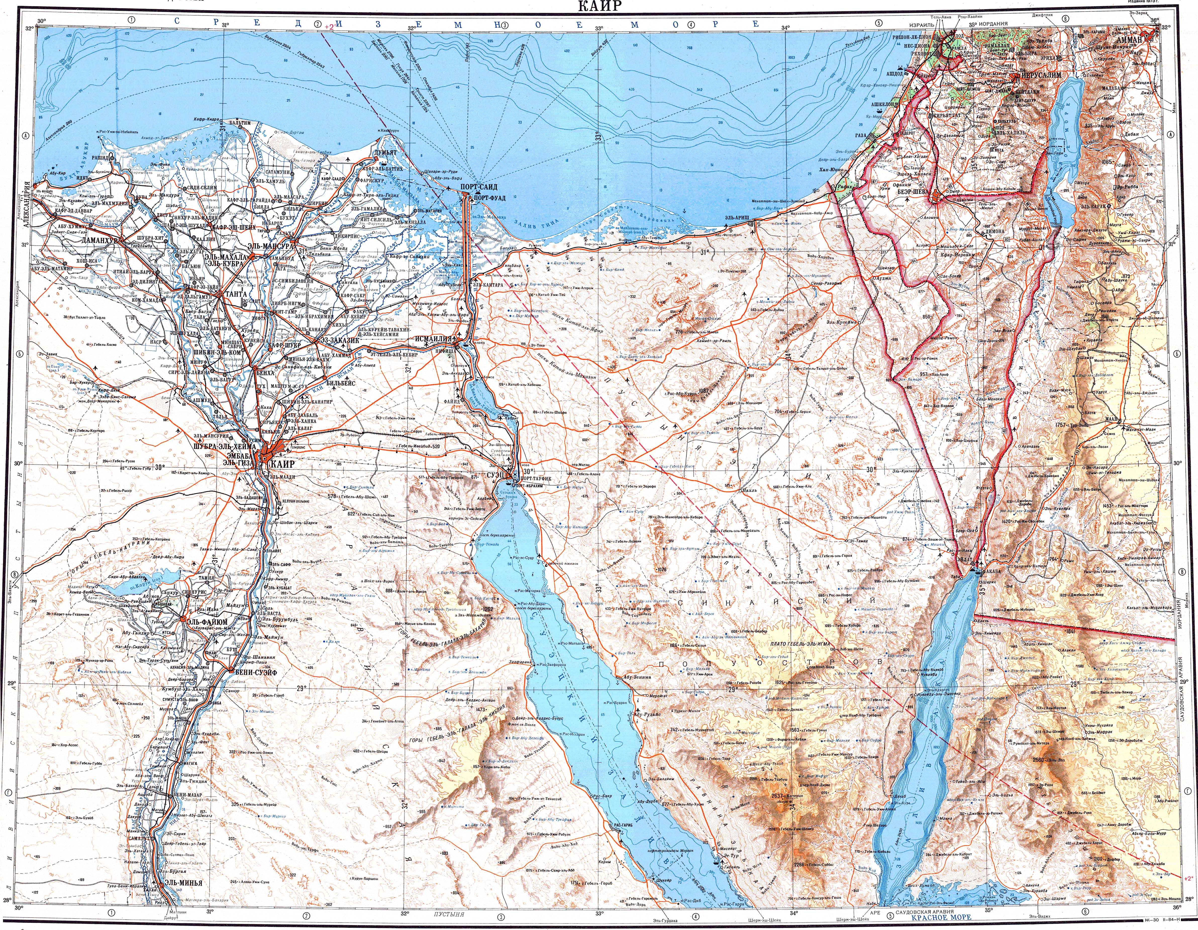 Карта синайского полуострова на русском